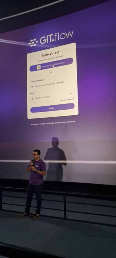 Apresentaçao da Plataforma GIT.flow na GUARAVES TECH 2025 Foto: Redaçao Santotech