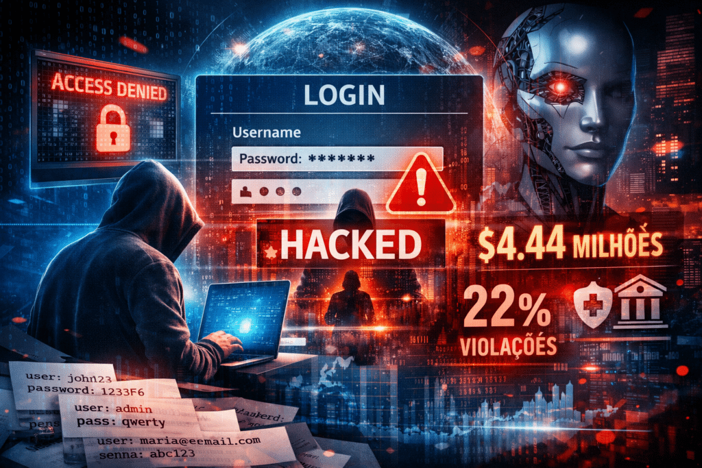 Credenciais Comprometidas Dominam Ciberataques e Elevam Custos de Violação de Dados Imagem Gerada por IA