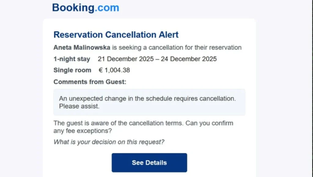 Um exemplo de um falso alerta de cancelamento. Imagem: Securonix