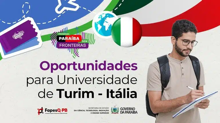 Governo da Paraíba lança editais com 10 vagas para intercâmbio na Universidade de Turim, na Itália Créditos da imagem: SECTIES