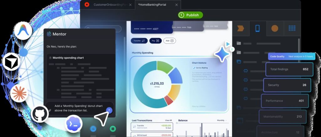 Imagem de um software que utiliza agentes de IA