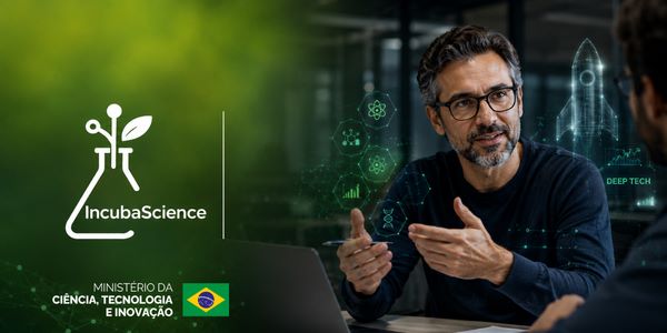 CETENE abre chamada para mentores da IncubaScience 2026 e busca especialistas para impulsionar startups deep tech do Nordeste Representação de mentoria para startups deep tech, com profissionais discutindo inovação, ciência e tecnologia em ambiente colaborativo.