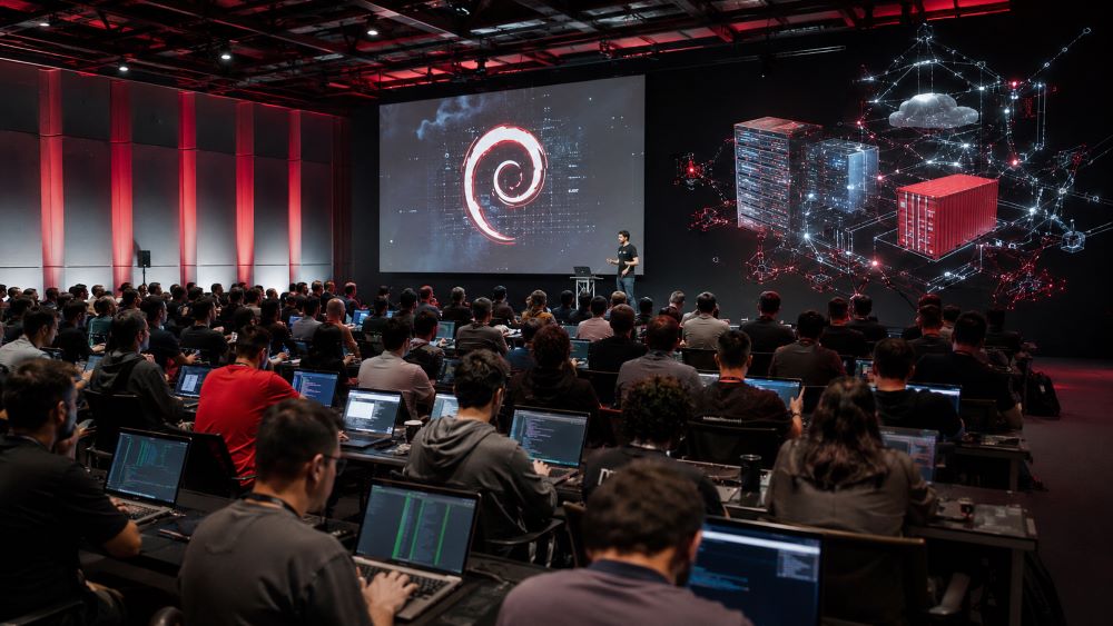 Debian Day João Pessoa 2026 reúne comunidade de Software Livre com palestras, oficinas e atividades práticas Participantes em evento de tecnologia utilizando notebooks durante atividades sobre Linux, Software Livre e Debian, em ambiente colaborativo.