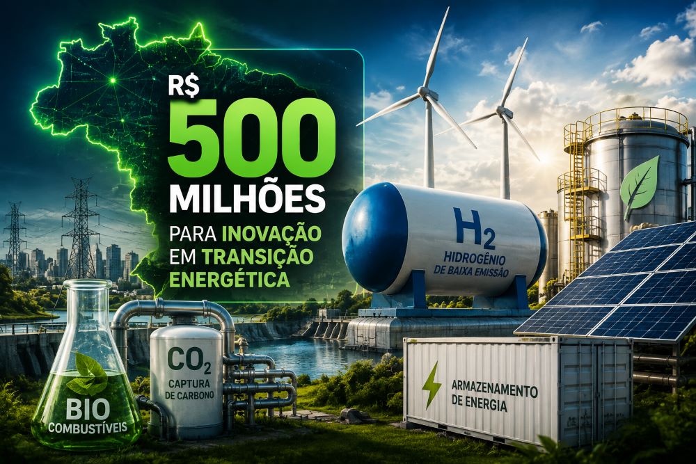 Finep tem chamada de até R$ 500 milhões para projetos de transição energética no Brasil Finep abre chamada de R$ 500 milhões para projetos de inovação em transição energética