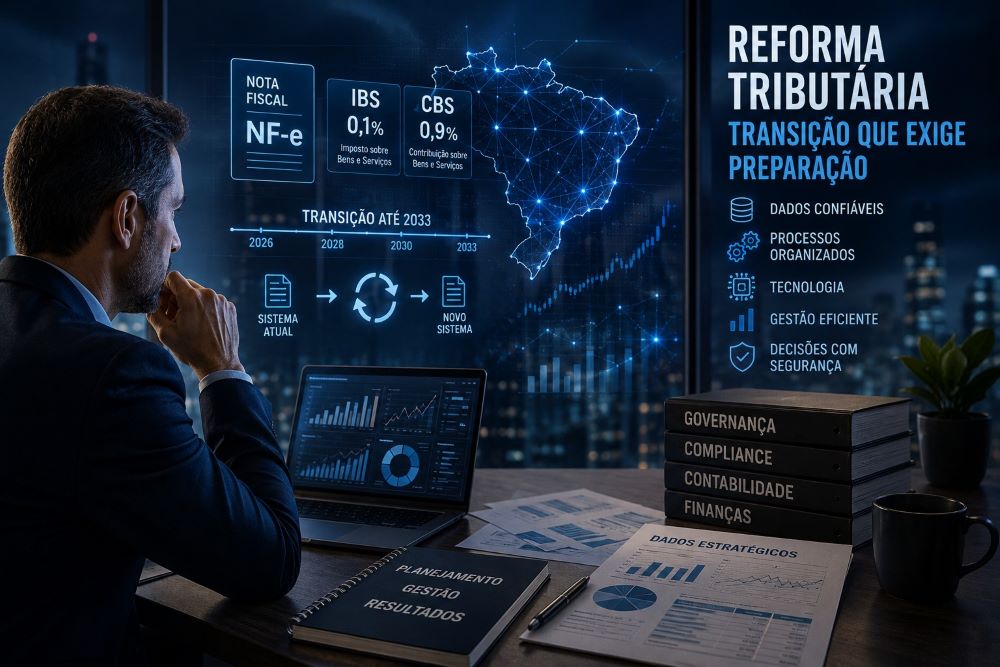 Reforma Tributária: enquanto o governo testa, quem não pode errar é você Empresário analisa impactos da Reforma Tributária, IBS e CBS em sistemas, dados e gestão empresarial