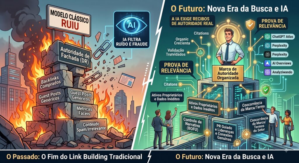 Por que o Link Building Tradicional Morreu na Era da Busca por IA e o que Fazer Agora seo geo