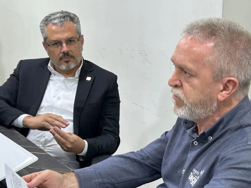 Líder Executivo do Farol Digital - Jaildo tavares fala sobre a importância do pacto de Cooperação junto ao Farol Digital e FUNETEC - Foto ASCOM Farol Digital